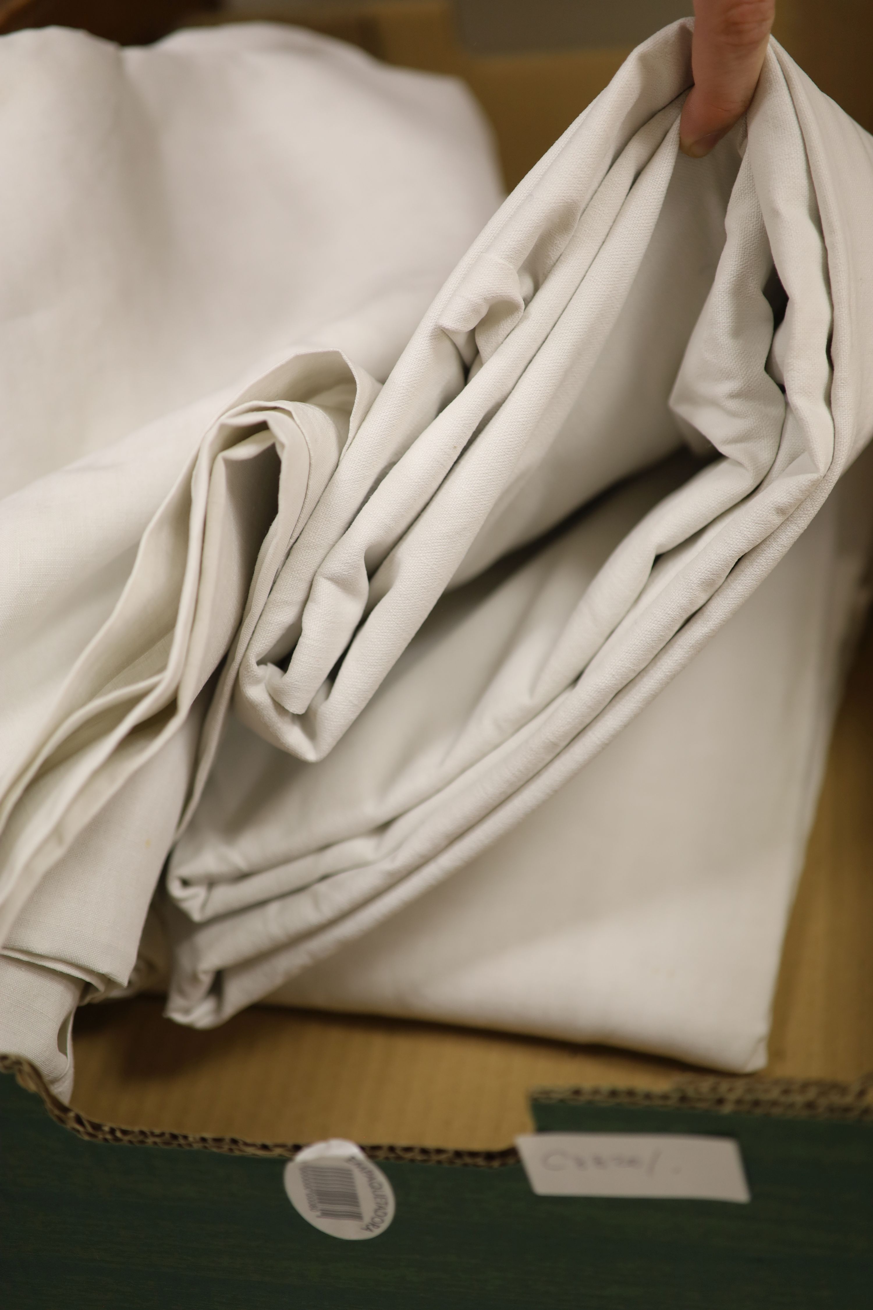 Five monogrammed French linen sheets